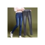 デニムパンツ テーパード ボトムス レディース ハイウエスト ジーンズ ジーパン ゴムウエスト ロング丈 着痩せ 大きいサイズあり