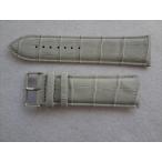 腕時計レザーバンド クロコダイル型押し 26mm 灰色 本革ベルト グレー　裏面穴あき