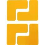 あすつく対応 「直送」 ＴＲＵＳＣＯ DFSL-S-Y 耐久フロアサインズＬ型 Ｓサイズ 黄４枚 １シート DFSLSY 粘着テープ 黄4枚20672