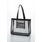 4985396017831 【10個入】 透明ビニールバッグ メッシュバッグ ボタン付き MB−3528BK黒 90837【キャンセル不可】