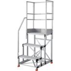 ＴＲＵＳＣＯ TSFGR-3675-TKS250 直送 代引不可 アルミ製作業用踏台 グレーチングタイプ 3段 高さ0．75m 天板寸法600×400