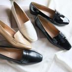 ローファー レディース 痛くない 歩きやすい オフィス 通勤 履きやすい 仕事 2cm ヒール フラット きれいめ 黒 スクエアトゥ コインローファー amiami エディ