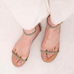ストラップ フラット サンダル レディース 春夏 ぺたんこ アンクルストラップ ルリアンプラス