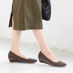 返品交換不可　メタリックライン ウエッジソール パンプス レディース 秋冬 ポインテッドトゥ アニマル柄