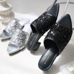 サンダル ミュール レディース ローヒール 歩きやすい 痛くない おしゃれ 履きやすい 太めヒール つっかけ 低めヒール 黒 シルバー ゴールド amiami エディ