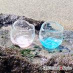 ペア 琉球ガラス 琉球グラス ハート グラス 海蛍 ピンク と ブルー 木箱入り