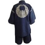 しじら織り抜染甚平浮線蝶