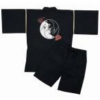 [江戸てん]甚平しじら織り涼しい夏綿100％捺染プリントオリジナル柄メンズ巴猫