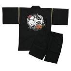 ショッピング甚平 [江戸てん]甚平 しじら織り 涼しい 夏 綿100％ 捺染プリントオリジナル柄 メンズ 眠り猫と牡丹 グレー