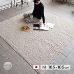 カーペット ラグ ウォッシャブル 日本製 防ダニ 正方形 185×185cm 2畳 ノエル 床暖対応 ホットカーペットカバー スミノエ