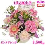 花 ギフト 誕生日 9月の誕生花 ピンクアレンジ3,500円 送料無料 翌日配達 花言葉付き りんどう 写真付きメッセージ選択可