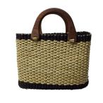 ラフィアかごバッグナチュラルパープル