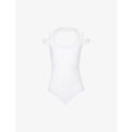 アズディンアライア AZZEDINE ALAIA レディース ボディースーツ インナー・下着 Scoop-neck stretch-woven body BLANC