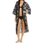 ホーティ HAUTY レディース ガウン・バスローブ インナー・下着 Tsuru Crane Print Open Robe Black