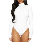 ネイキッドワードローブ NAKED WARDROBE レディース ボディースーツ インナー・下着 Raw Snatched for Good Long Sleeve Bodysuit White