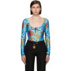 ヴェルサーチ Versace レディース ボディースーツ インナー・下着 Blue Tresor De La Mer Bodysuit Blue