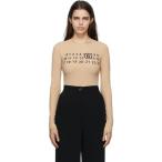 メゾン マルジェラ MM6 Maison Margiela レディース ボディースーツ インナー・下着 SSENSE Exclusive Beige Logo Print Bodysuit Beige