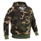 送料無料 ジップパーカー  迷彩柄 スウェット USA ロスコ ヴィンテージ加工(ウォッシュ) インナーサーマル仕様！