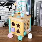 赤ちゃん5イン1活動キューブ木のおもちゃラウンドビーズ迷路形状マッチングおもちゃ認識モンテッソーリビルディングブロックレース数学のおもちゃ
