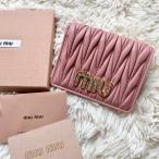 新品 ミュウミュウ miumiu ビジュー 二つ折り財布