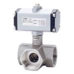 キッツ C-UTNE SCS14 小型空圧三方ボール弁(3方2面シート・Lポート・復作動) 25A