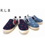 Yahoo! Yahoo!ショッピング(ヤフー ショッピング)R.L.B アンカー総柄スリッポン ネイビー ブルー 14cm 15cm 16cm 17cm 18cm キッズスニーカー キッズスリッポン