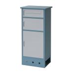 ショッピング送料込 送料込■宅配ボックス3段　ホワイト×スチールブルー　TBB-4911-WS　スチール製・粉体塗装　お客様組立商品（北海道・沖縄・離島は発送不可）【返品不可】