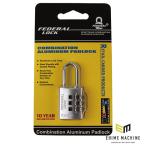 日本正規品 フェデラル ダイヤル式アルミ南京錠 20mm シルバー (RA20-S-P)(4545301102221) FEDERAL