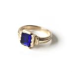 【廃番商品】hirondelle et pepin（イロンデールエペパン）/ hr-21fw-580-a k10 prince grass ring プランス ガラス リング - ブルー
