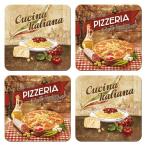  итальянский Italian Set/ Coaster 4 шт. комплект ( жестяная пластина производства )