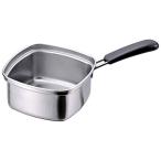 33107 :　下村企販 片手鍋 四角い ラーメン鍋 【日本製】 ステンレス IH対応 15cm 1.8L 33107 燕三条
