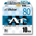 Victor Mini диск 80 минут цвет Mix 10 листов 10MD-80LX