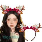 2025 年クリスマスカチューシャ 雪の結晶 / リボン結び柄 レディース / 子供用 前髪留め パーティー / 写真撮影用 茶色鹿の角デザイン 髪飾り