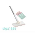 乾湿両用モップ 自動雑巾挟み ペーパータオル掛け フローリング用 汚れないハンドル 全自動操作 手洗い不要 両面布+小クリップ付き 延長ポール 360°