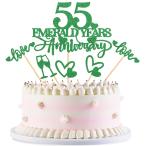 Keaziu 24 шт 55 anniversary commemoration капкейк topa-55 изумруд год память капкейк pick 55 лет брак память день happy 55 годовщина день рождения вечеринка 