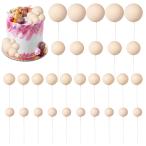 30個 ボール ケーキトッパー DIY ケーキインサートトッパー ボールケーキピック カップケーキトッパー 誕生日パーティー ベビーシャワー ウェディ