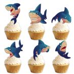 18 шт голубой g Ritter Shark десерт капкейк topa- pick море. живое существо same Thema оборудование орнамент сопутствующие товары мужчина женщина happy день рождения .