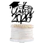 Qertesl Gold Class of 2025 Congrats Gradケーキトッパー グリッター 卒業パーティー用品 - 高校 大学卒業生