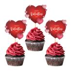 Ercadio 24 шт упаковка happy день св. Валентина капкейк topa- красный Rav Heart g Ritter кекс pick день св. Валентина Thema party ke