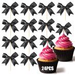  bow капкейк topa-24 шт - черный bow кекс topa- день рождения украшение, лента капкейк pick,ko Kett bow Thema party декоративный элемент re-sho