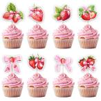  клубника капкейк topa-- summer сладкий фрукты Berry клубника капкейк pick украшение, клубника Thema baby душ день рождения /.