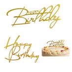 Nextpal 12 шт Gold акрил Happy Birthday кекс topa- комплект, боковой кекс украшение автограф, повторный использование возможный вечеринка 