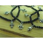 Yahoo! Yahoo!ショッピング(ヤフー ショッピング)ブレスレット スカル ドクロ 骸骨 髑髏 クロス オニキス 百合の紋章 ブラック ロック V系 きれいめ B系 ダンサー