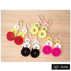 Yahoo! Yahoo!ショッピング(ヤフー ショッピング)ピアス ボタン かわいい ポップ カラフル 黒 赤 ピンク 黄 ロック パンク V系 バンギャ ゴスロリ