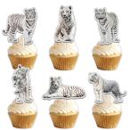 18 шт белый g Ritter Tiger десерт капкейк topa- pick животное король Thema оборудование орнамент сопутствующие товары baby душ свадьба память день - 
