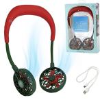 両手が使える ハンズフリー 首掛け扇風機 WFan ダブルファン ヨガエアー レッド SPICE OF LIFE(スパイス) 静音 5段風量 700分