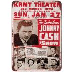 ジョニー・キャッシュ  Johnny Cash  KRNT Theatre　歌手　俳優　アメリカ雑貨★レトロ調★ブリキ看板/飾り/バー/レストラン/カフェ 20x30cm
