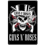 ガンズ・アンド・ローゼズ Guns N' Roses GN'R 　ロックバンド　アメリカ雑貨★レトロ調★ブリキ看板/飾り/バー/レストラン/カフェ 20x30cm