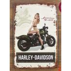  Harley Davidson Harley-Davidson прекрасный женщина мотоцикл * retro style * metal автограф american жестяная пластина табличка / украшение / балка / ресторан / Cafe / кофейня 