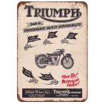 トライアンフ TRIUMPH   オートバイ  バイク　アメリカン雑貨★レトロ調★メタルサイン　ブリキ看板/飾り/バー/レストラン/カフェ/喫茶店